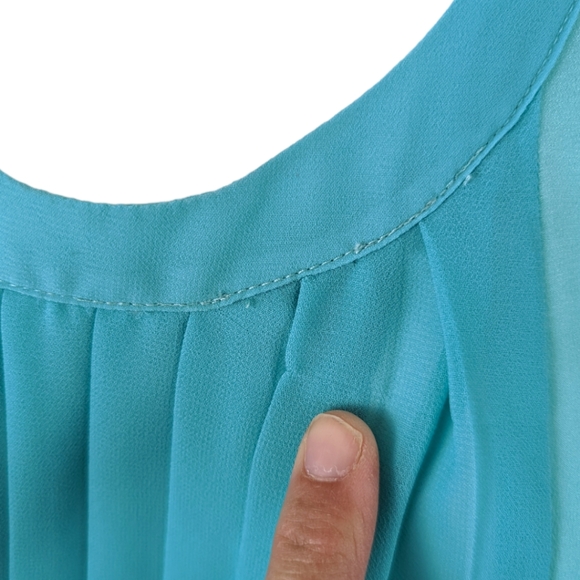 Anthropologie Maeve Pleated Racerback Shift Dress Womens Medium Petite Chiffon - Picture 5 of 14